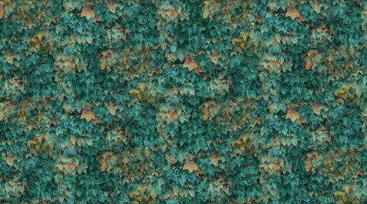 Autumn Breeze Layered Leaves Teal  by Deborah Edwards and Melanie Samra for Northcott