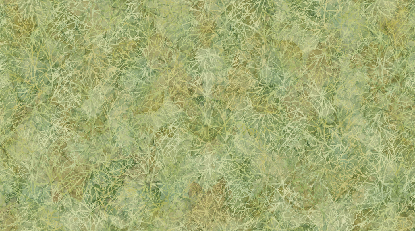 Autumn Breeze Branches Light Green  by Deborah Edwards and Melanie Samra for Northcott