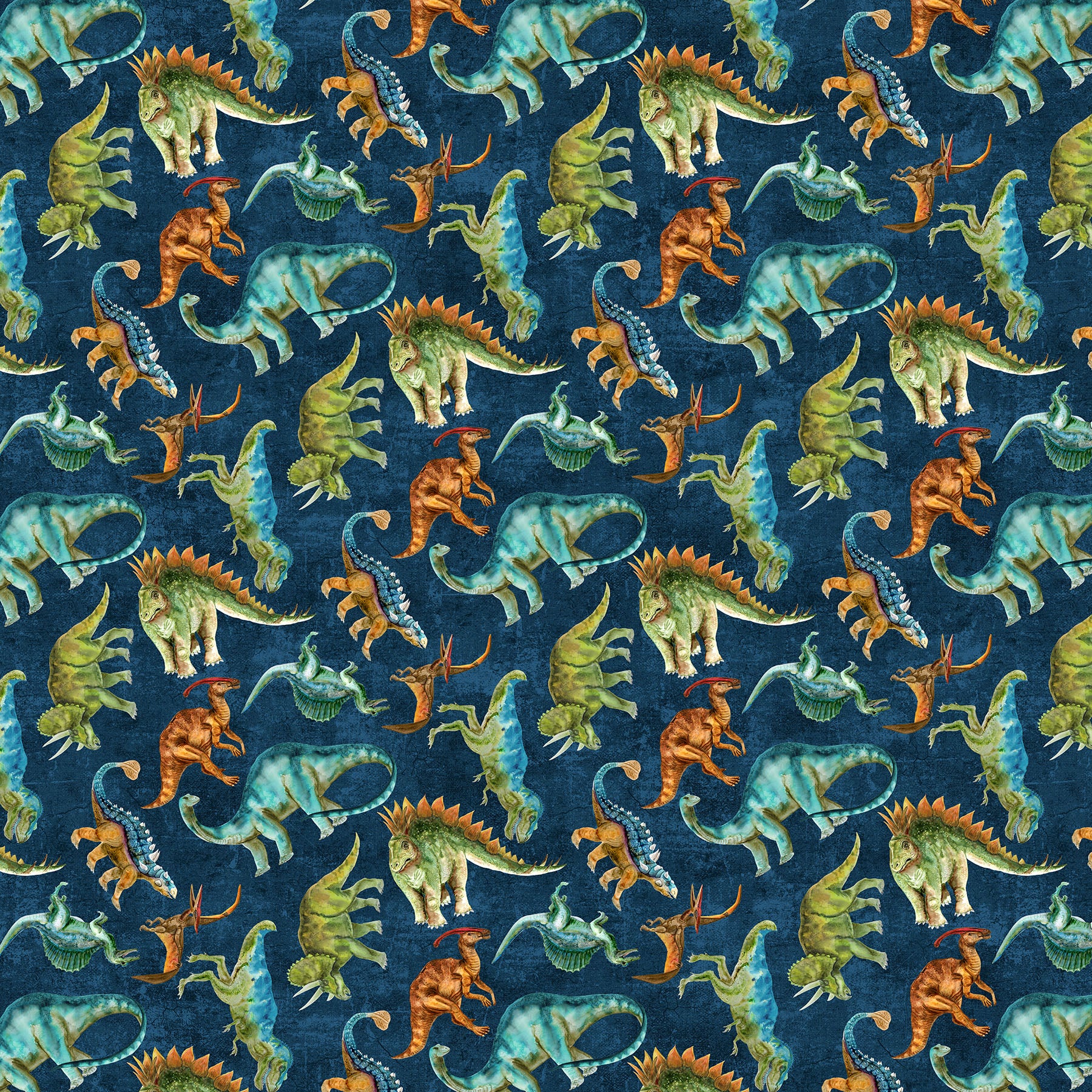 Dino Roar by Brett Blumenthal for Northcott ~ Navy Multi