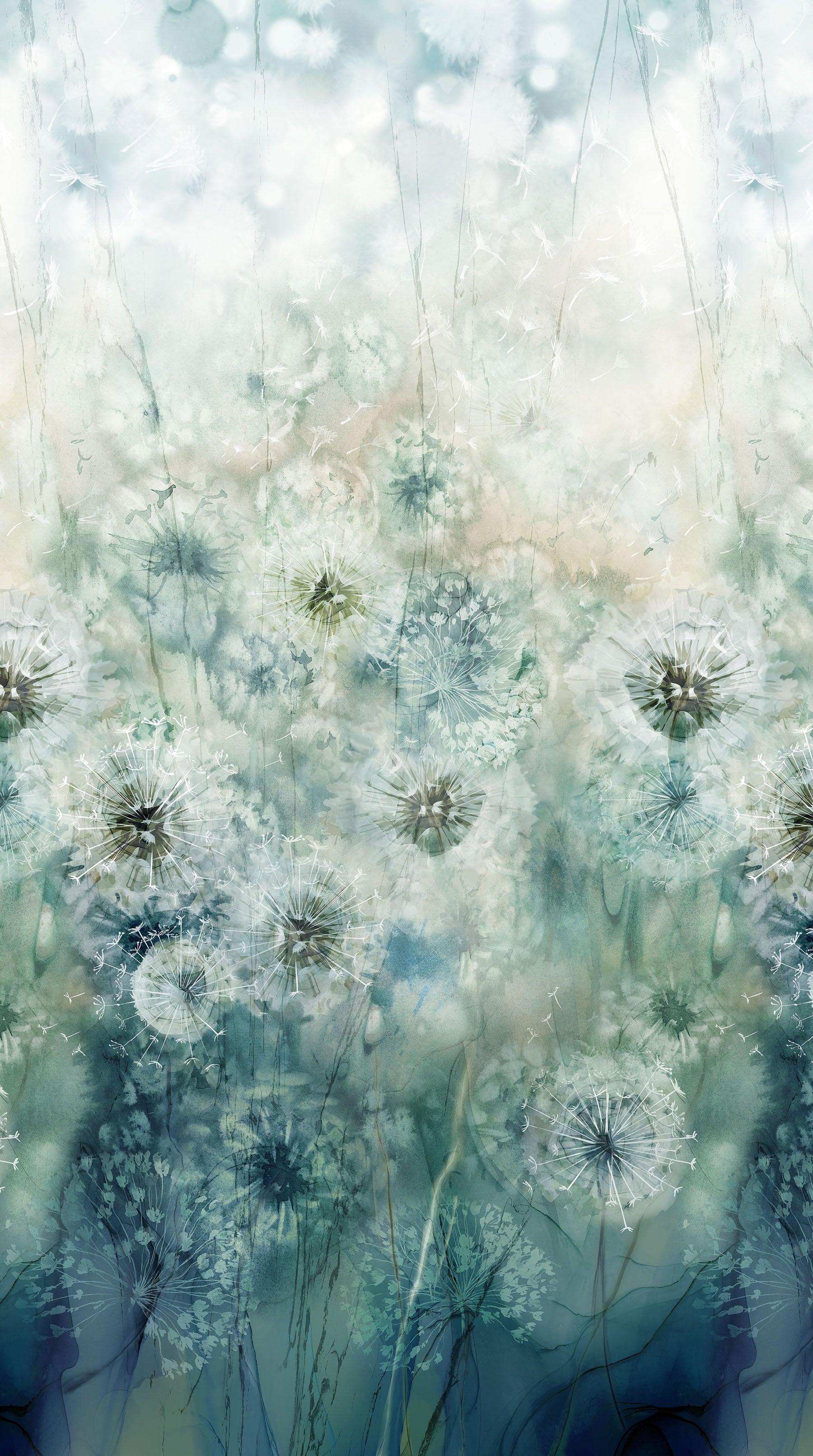 Whisper Full Width Border by Deborah Edwards and Melanie Samra for Northcott ~ Teal Multi