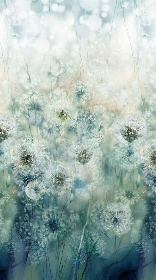 Whisper Full Width Border by Deborah Edwards and Melanie Samra for Northcott ~ Teal Multi