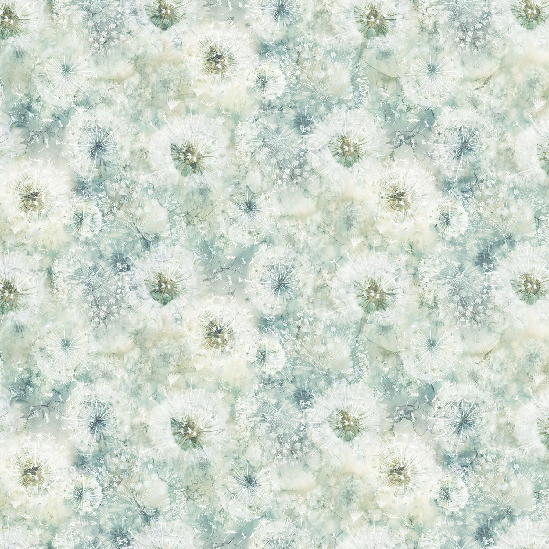 Whisper Packed Seed Pods by Deborah Edwards and Melanie Samra for Northcott ~ Lt. Teal Multi