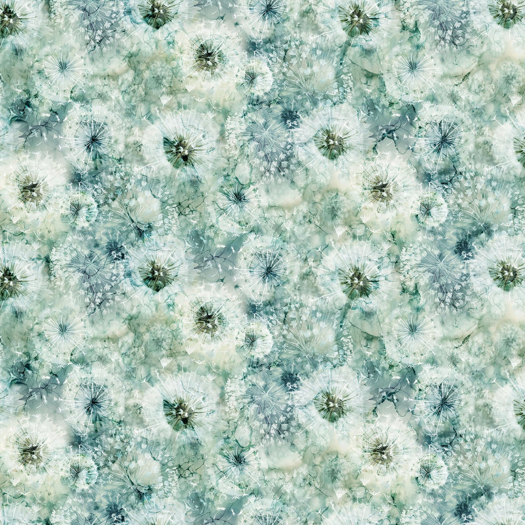 Whisper Packed Seed Pods by Deborah Edwards and Melanie Samra for Northcott ~ Md Teal Multi
