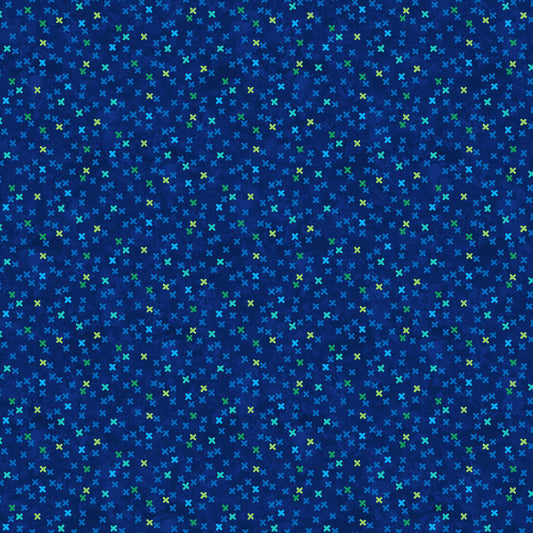 Hugs and Kisses Big Kisses by Deborah Edwards for Northcott ~ Blue Multi