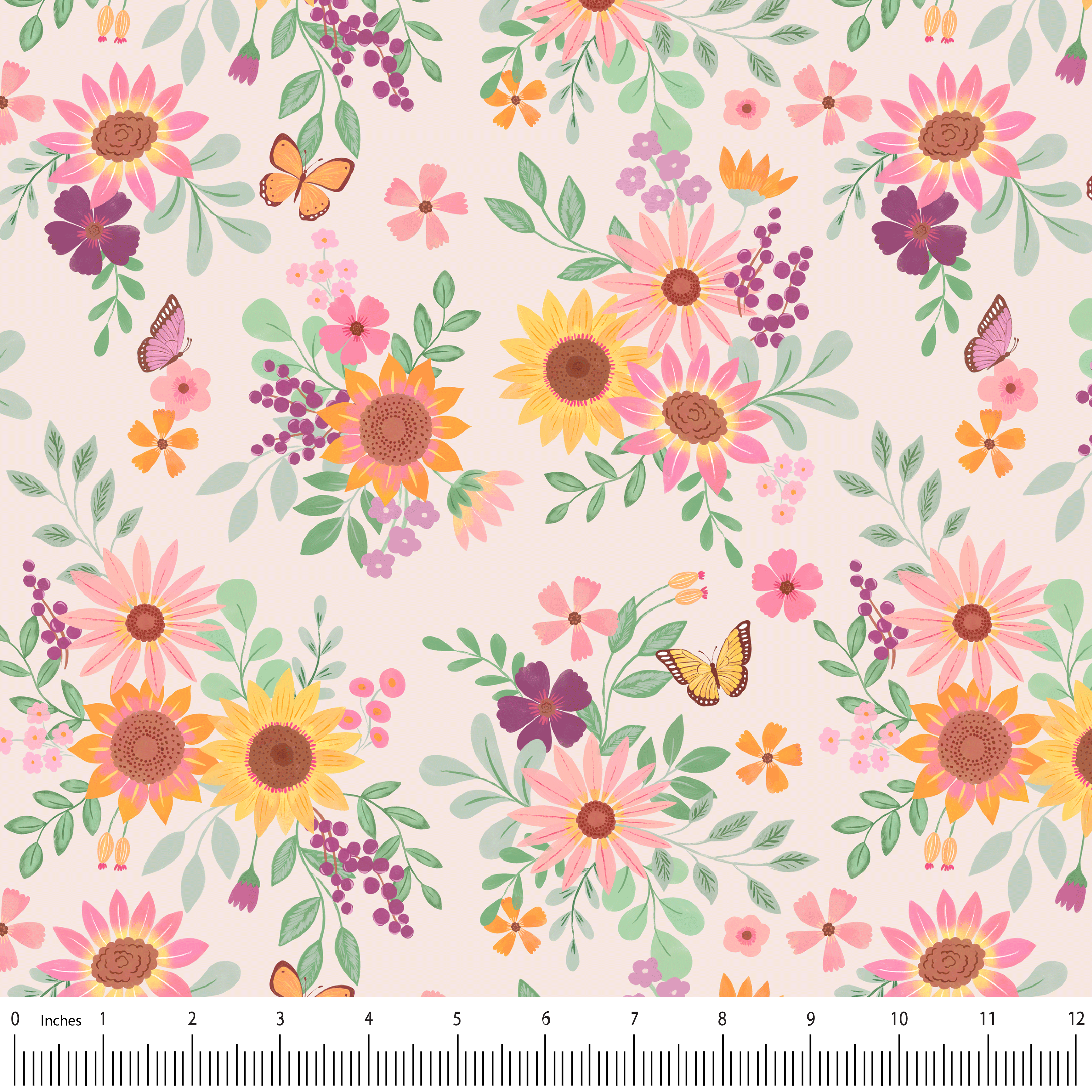 Sunflower Reverie  - Flutter & Bloom (1/4 Meter)