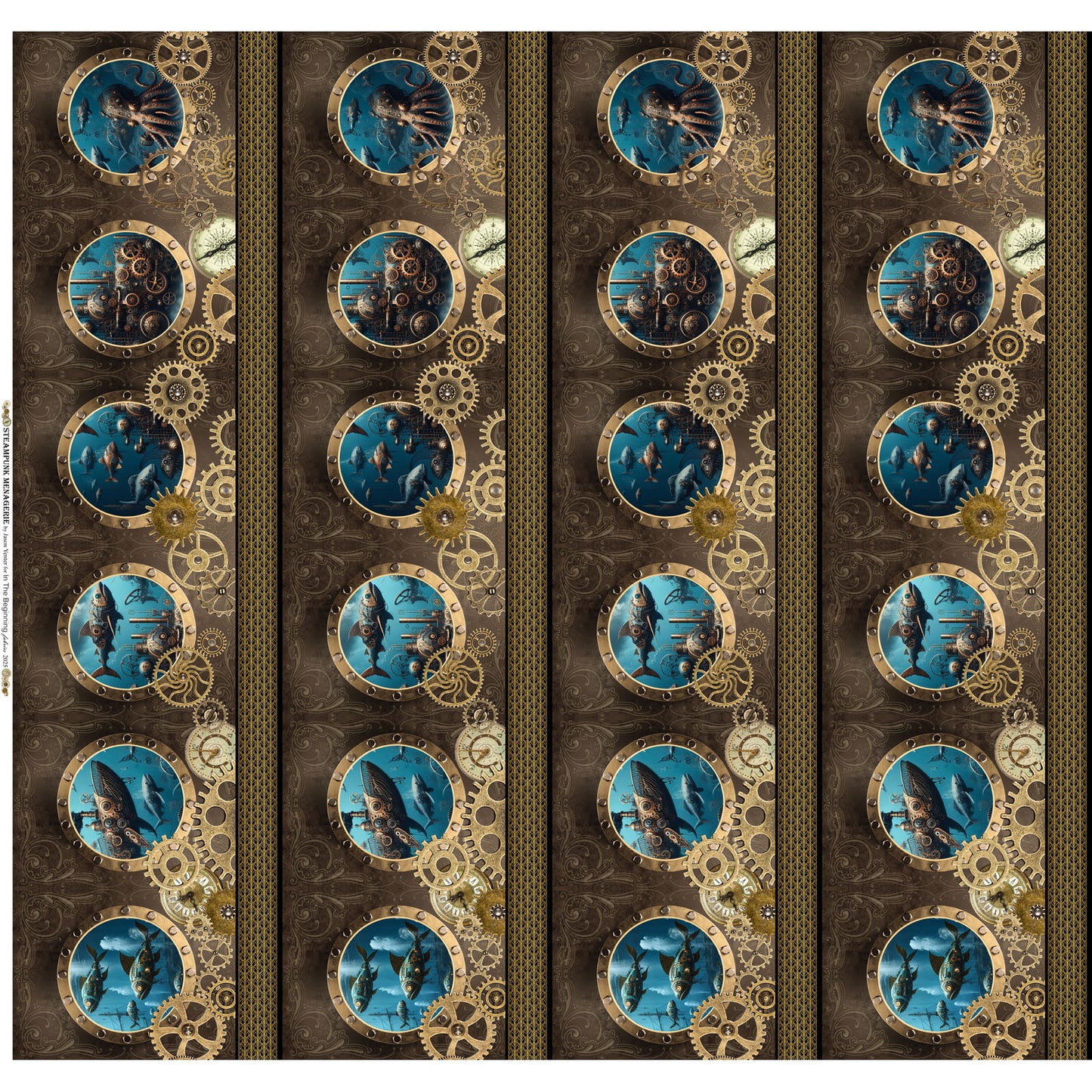 Steampunk Menagerie Border
by Jason Yenter for In The Beginning Fabrics ~ Gold