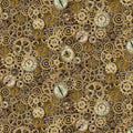 Steampunk Menagerie 
Gears & Clocks by Jason Yenter for In The Beginning Fabrics ~ Gold