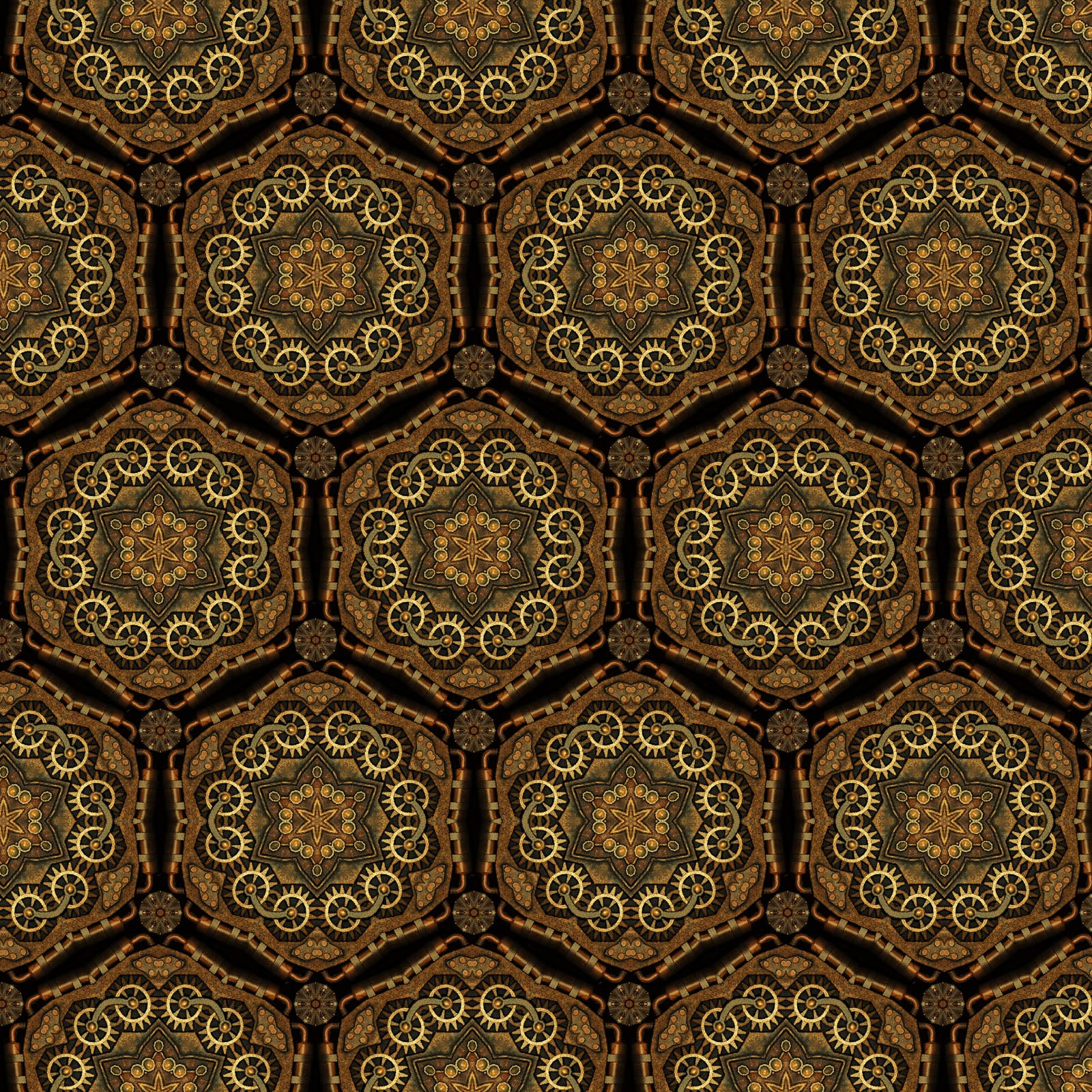 Steampunk Menagerie Gear Stars by Jason Yenter ~ Gold ~ (1/4 Meter)