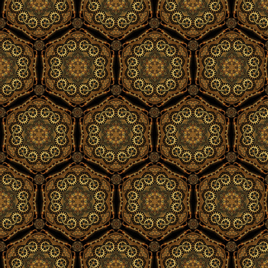 Steampunk Menagerie Gear Stars
by Jason Yenter for In The Beginning Fabrics ~ Gold