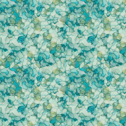 Flight of Beauty Petal Mosaic by Peggy Collin’s for Camelot Fabrics ~ Aqua