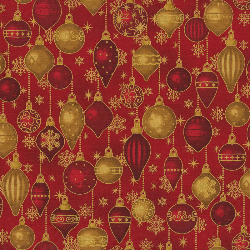 Christmas Time by Stof Fabrics ~ Red/Gold(~ (1/4 Meter)