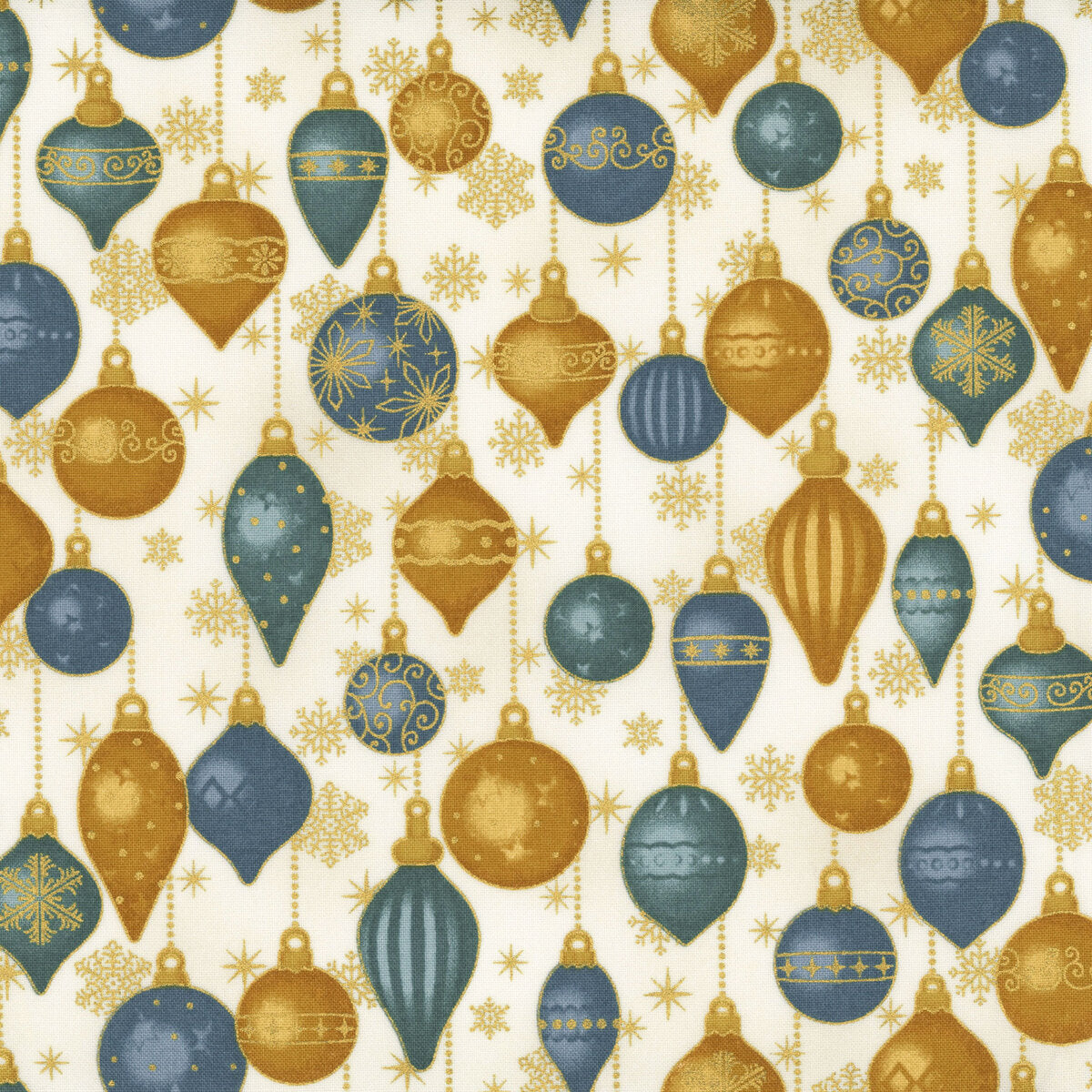 Christmas Time by Stof Fabrics ~ Blue/Gold ~ (1/4 Meter)