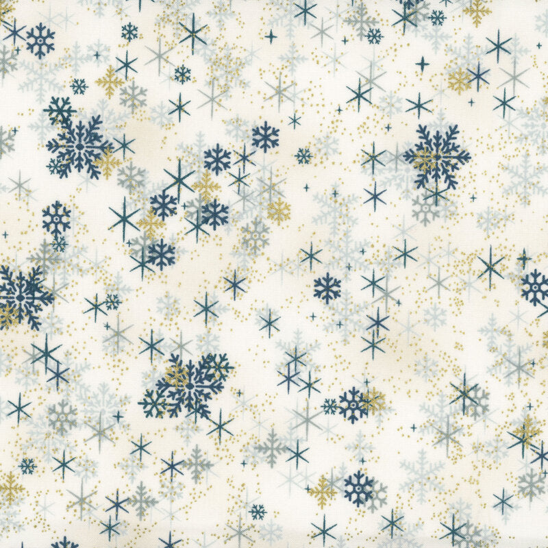 Christmas Time by Stof Fabrics ~ Blue/Gold ~ (1/4 Meter)