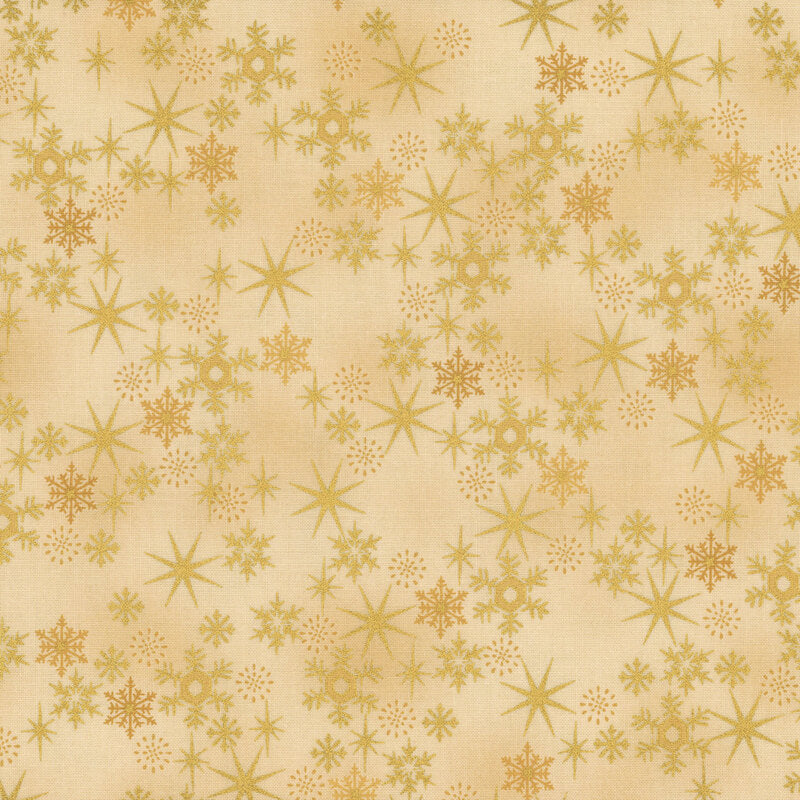 Christmas Time by Stof Fabrics ~ Beige/Gold ~ (1/4 Meter)