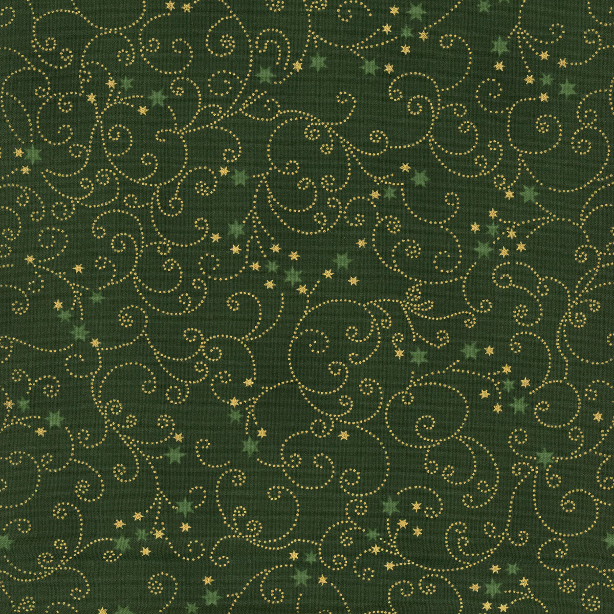 Christmas Time by Stof Fabrics ~ Green/Gold ~ (1/4 Meter)