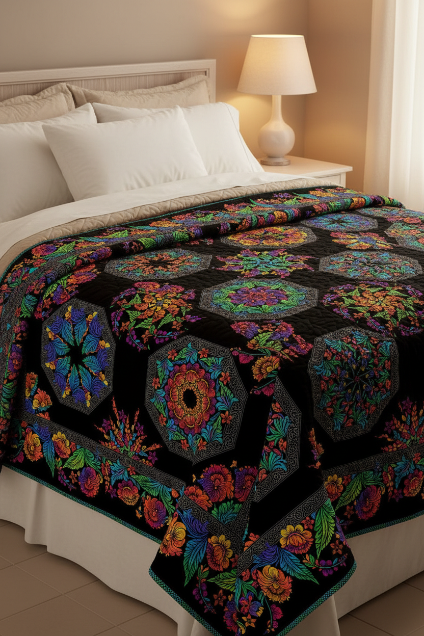 Vivid Kaleidoscope Multi Colored Quilt Kit By in the Beginning Fabrics