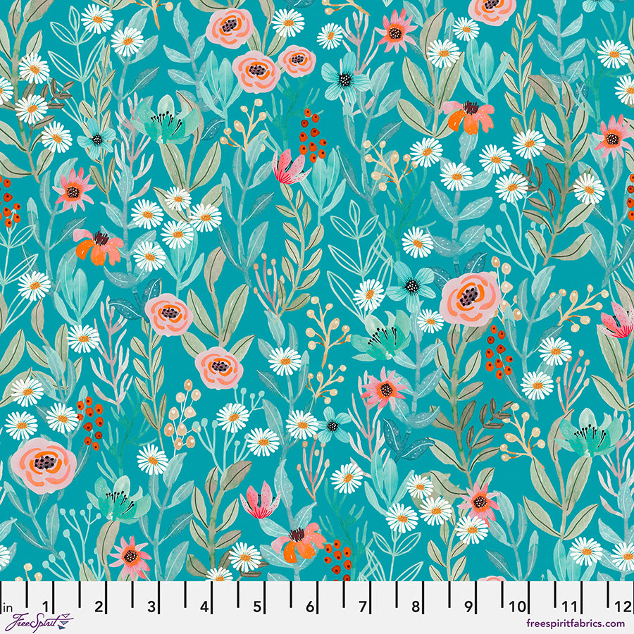 Floral Fiesta Son Vida Vibrant by Mia Charro ~ Jade ~ (1/4 Meter)