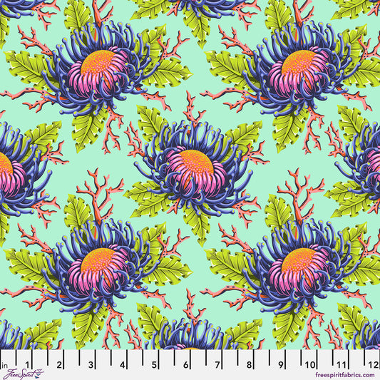 Floral Reef~Friends & Anemones by Tula Pink for FreeSpirit ~ Seafoam