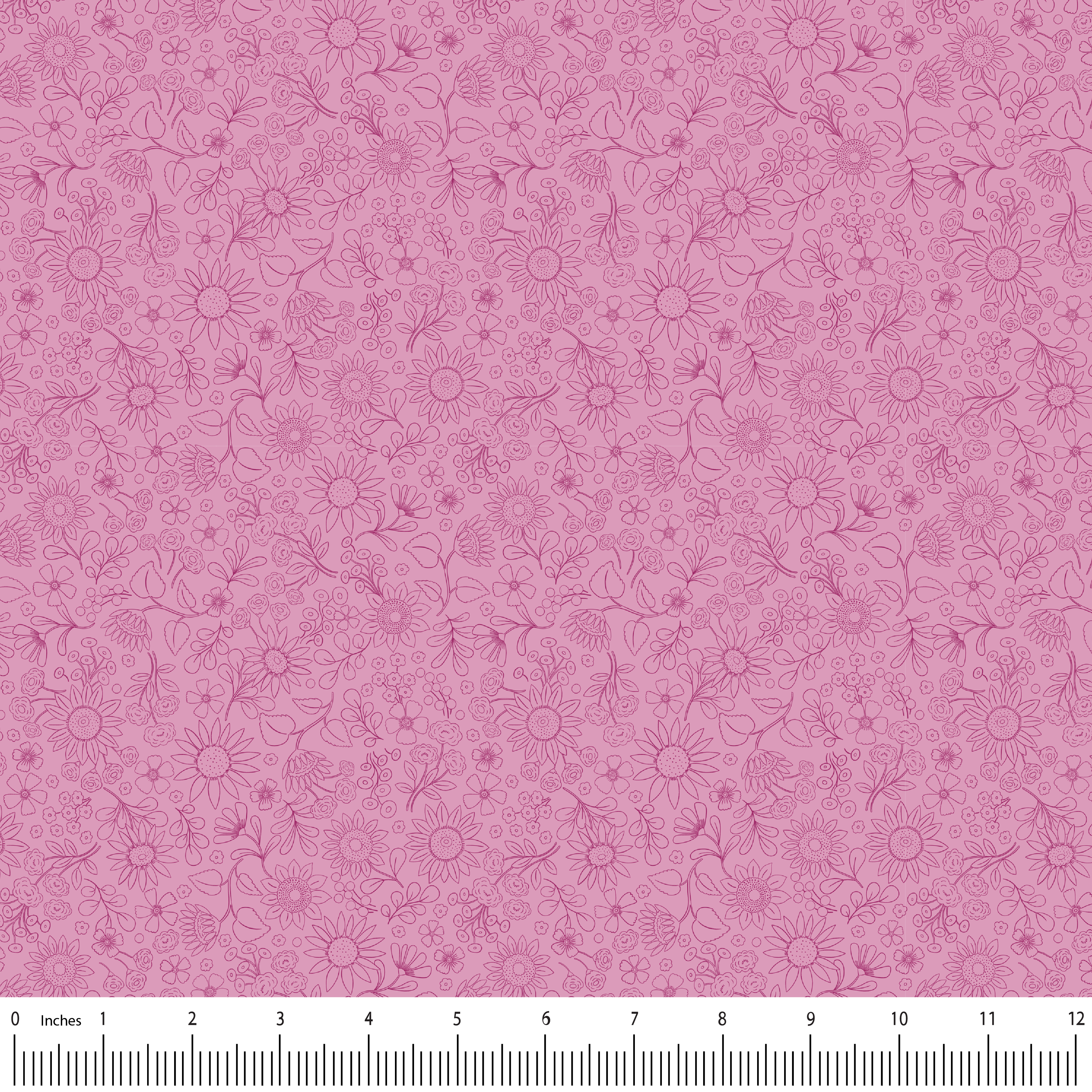 Sunflower Reverie Pressed In Pink ~ Pink ~ (1/4 Meter)