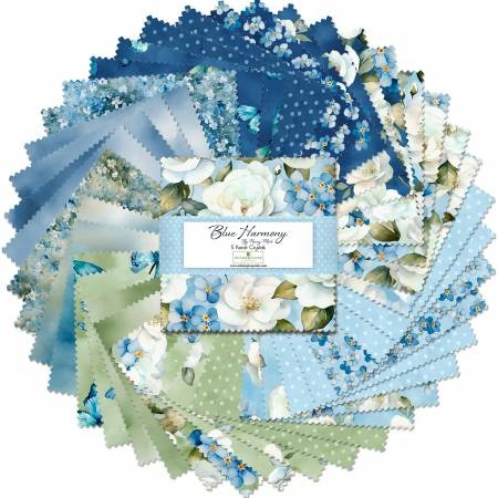 5in Squares Blue Harmony 42pcs 12 bundles/pack