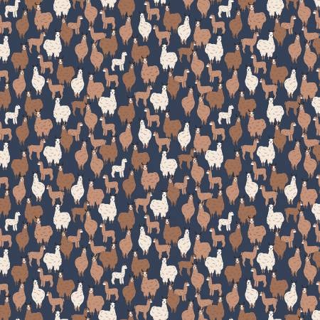 Llamapalooza by Dear Stella ~ Navy ~ (1/4 Meter)