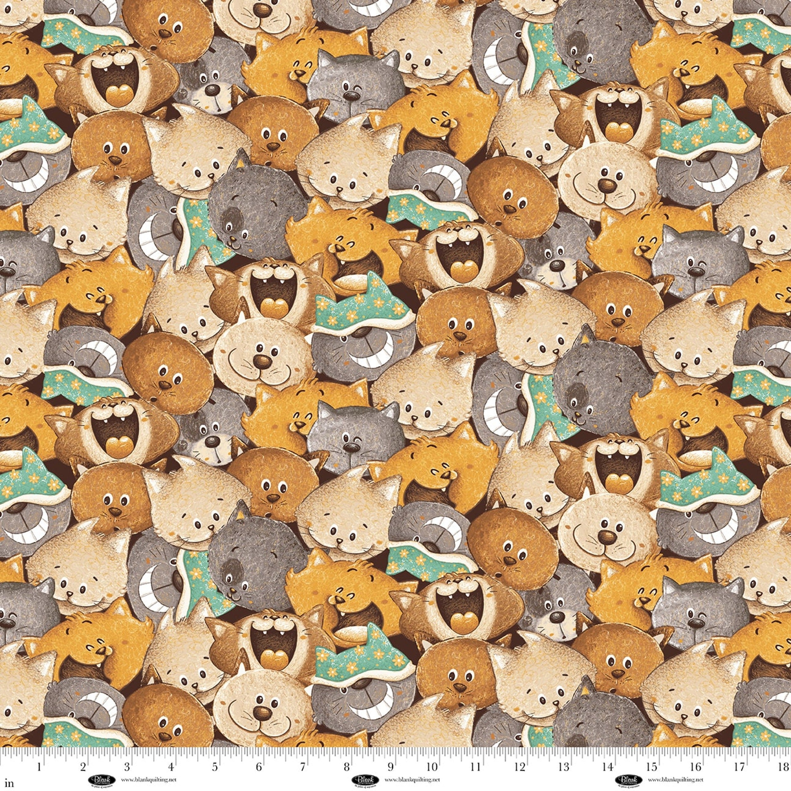 Cat Hair Don't Care by Nidhi Wadhwa for Blank Quilting ~  Ochre