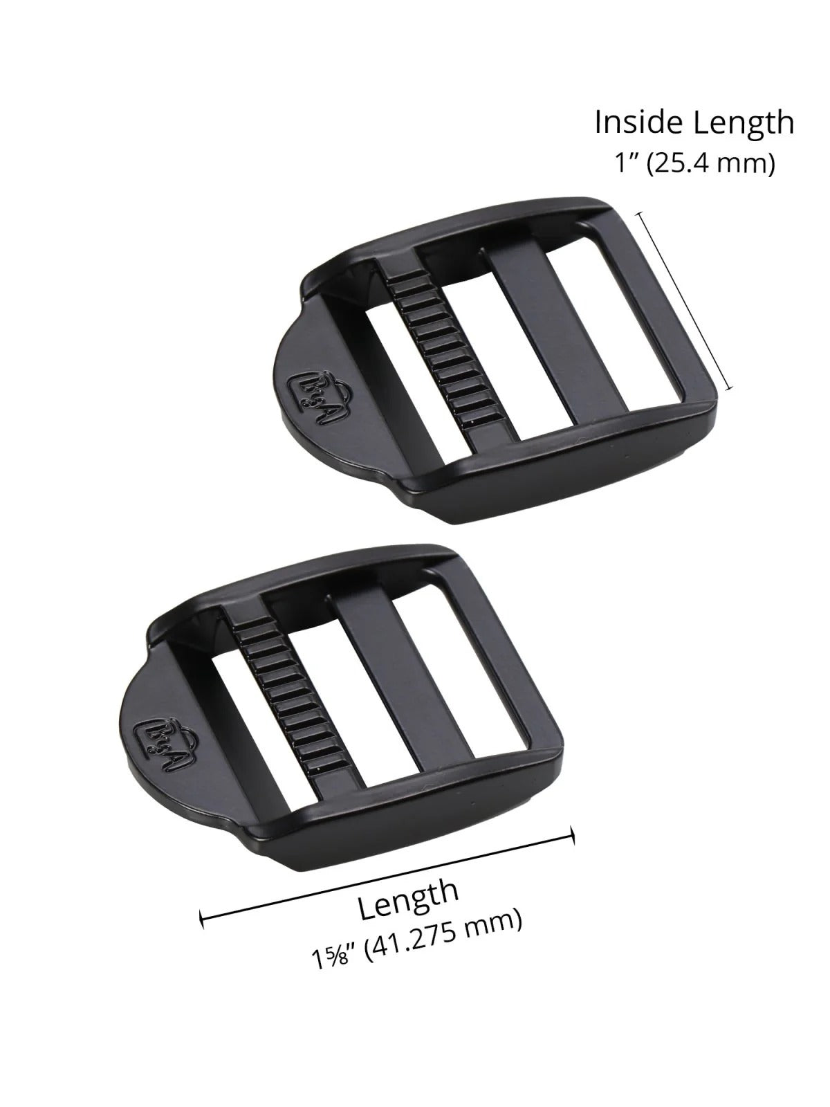 Strap Adjuster 1" ByAnnie ~ Black Metal