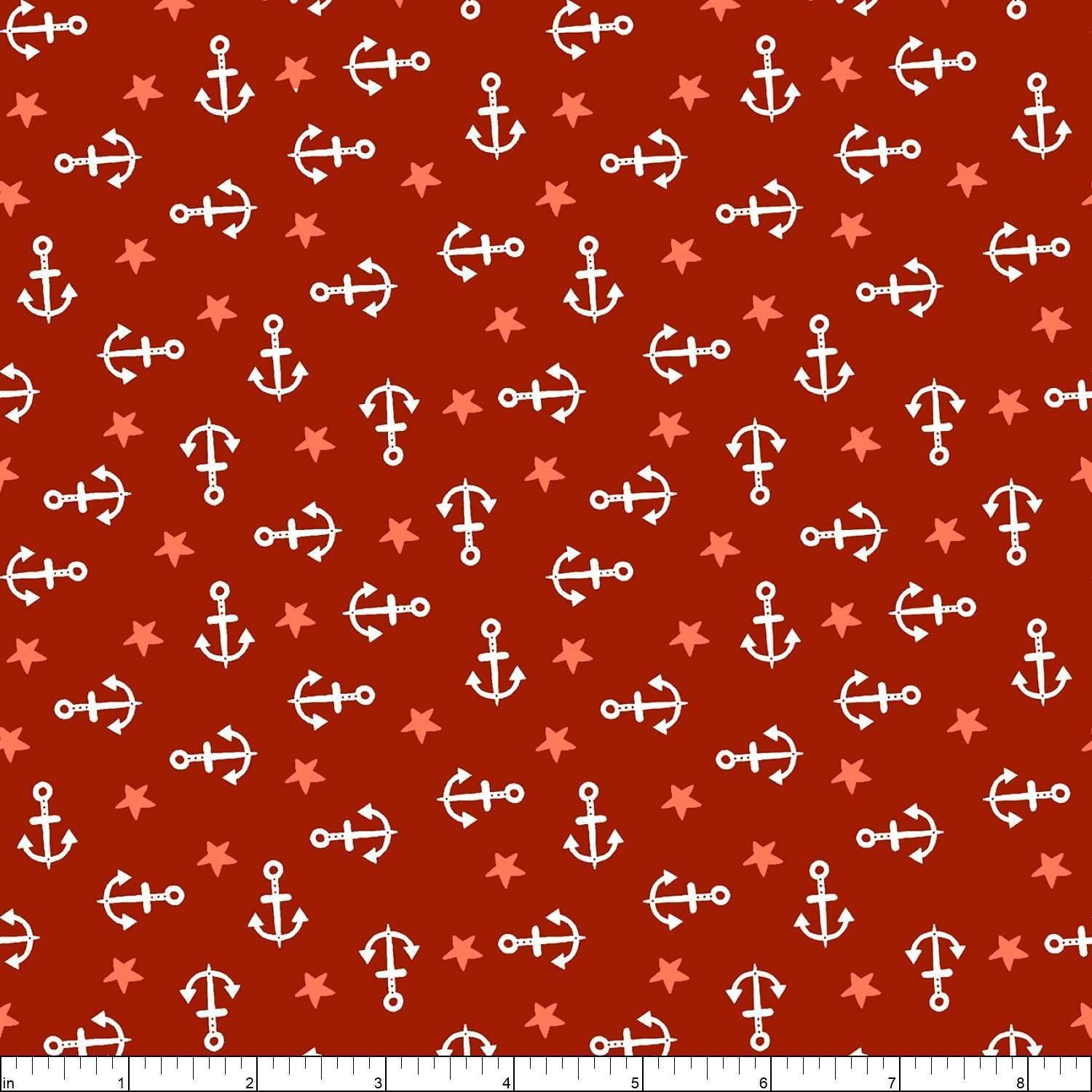 Water Babies by Sugarly Designs for Studio E Fabrics ~ Red