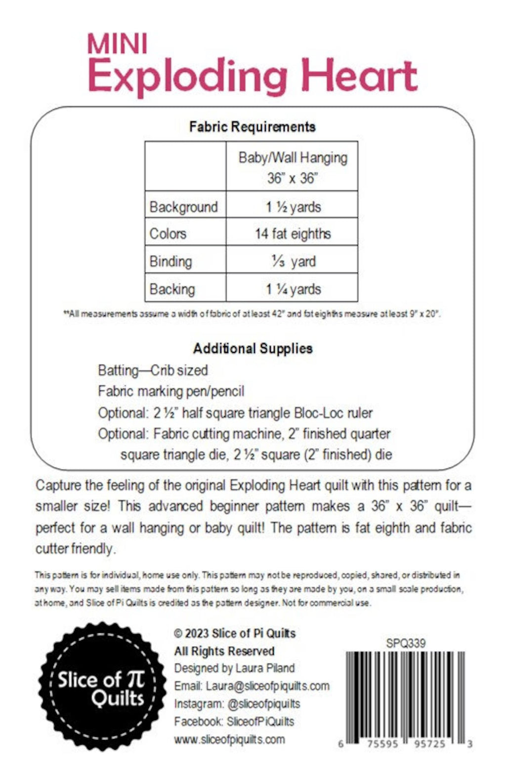 Mini Exploding Heart by Slice of Pi Quilts