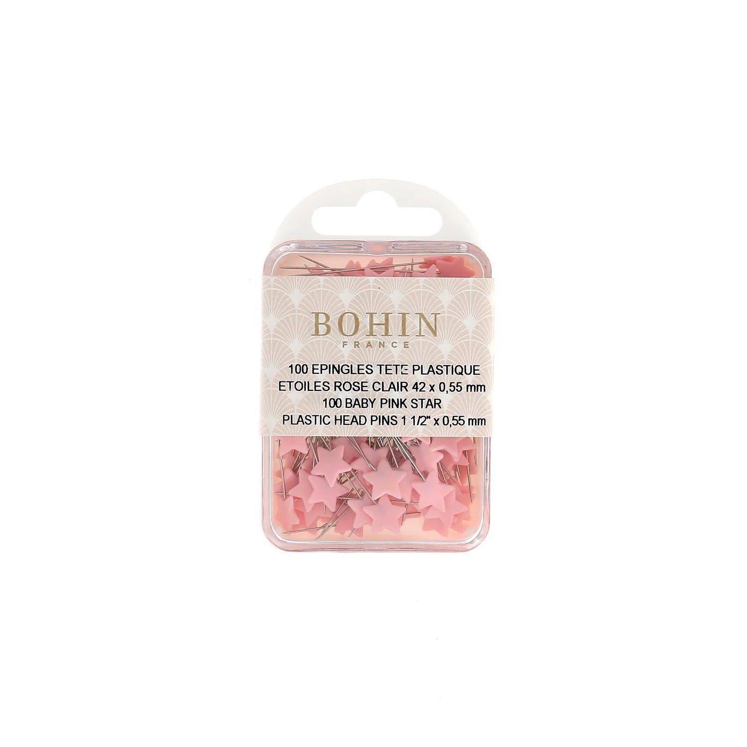 Baby Pink Star Pins by Bohin ~ 100pk