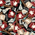 Great Outdoors Scenic Route by Greta Lynn for Benartex ~ Red and Black