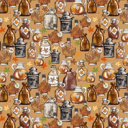 Fun on Tap Maple Syrup by Pam Vale for Camelot Fabrics ~ Amber