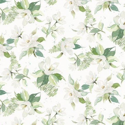 Sweet Magnolia by Deane Beesley for P&B Textiles ~ White