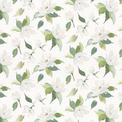 Sweet Magnolia by Deane Beesley for P&B Textiles ~ White