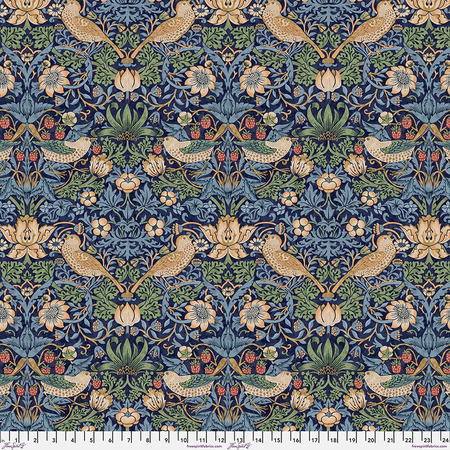 Strawberry Thief by Morris & Co. for FreeSpirit ~ Navy