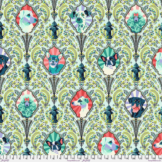 Besties by Tula Pink For FreeSpirit ~ Puppy Dog Eyes Metallic Bluebell