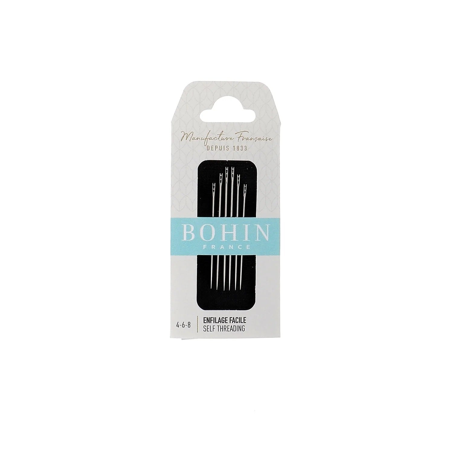 Self Threading Needles Assorted No. 4/6/8 by Bohin ~ 6 Pack