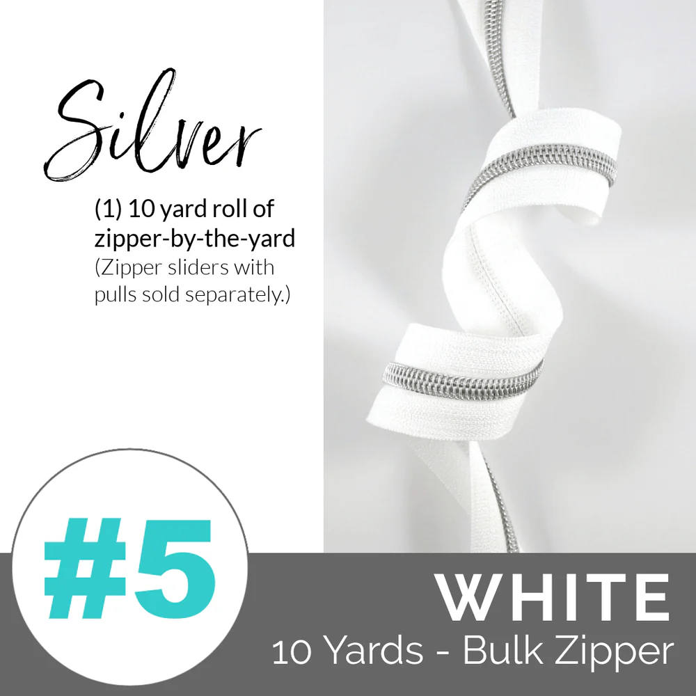 Zipper-by-the-Yard Nylon Coil ~ White