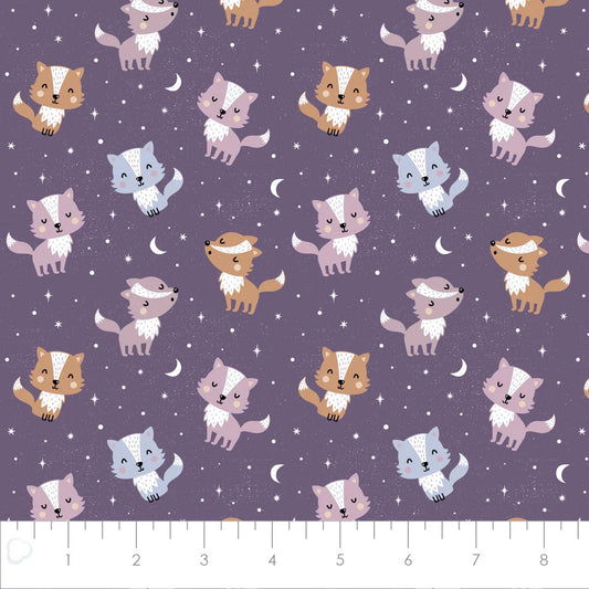 Lunar Wolves Flannel by Camelot ~ Purple