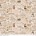 Coffee Time Text by Riley Blake Designs ~ Cream