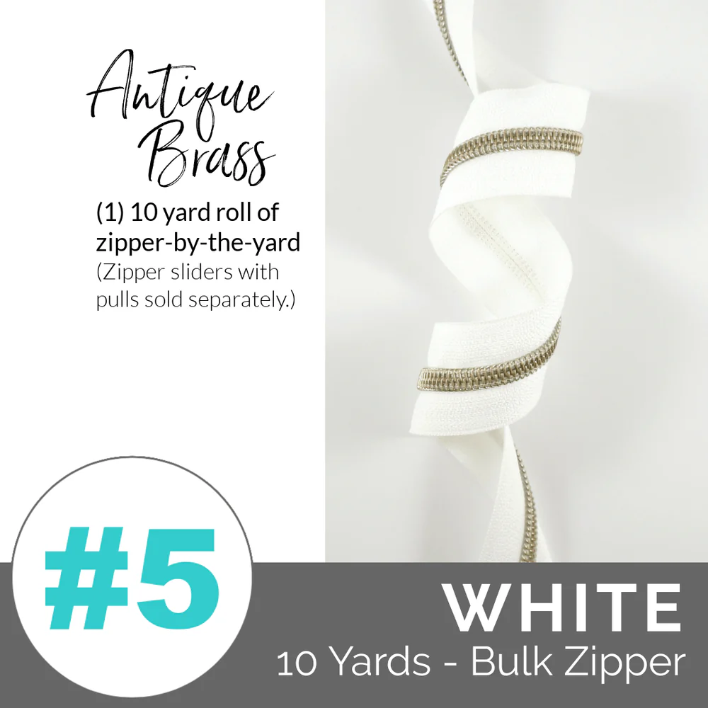 Zipper-by-the-Yard Nylon Coil ~ White