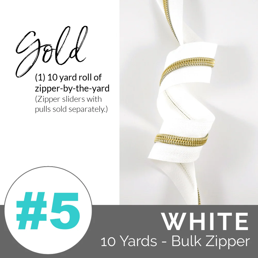 Zipper-by-the-Yard Nylon Coil ~ White