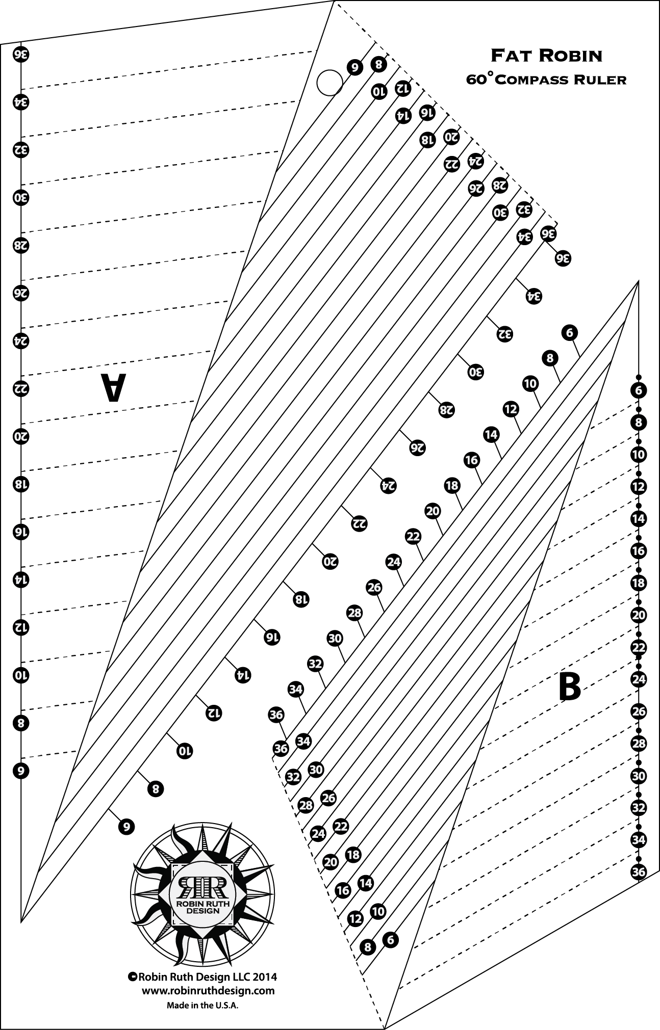 Fat Robin 16-Point Mariner's Compass Book and Ruler Combo