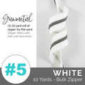 Zipper-by-the-Yard Nylon Coil ~ White