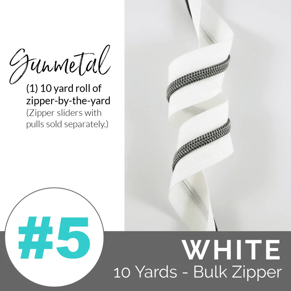 Zipper-by-the-Yard Nylon Coil ~ White