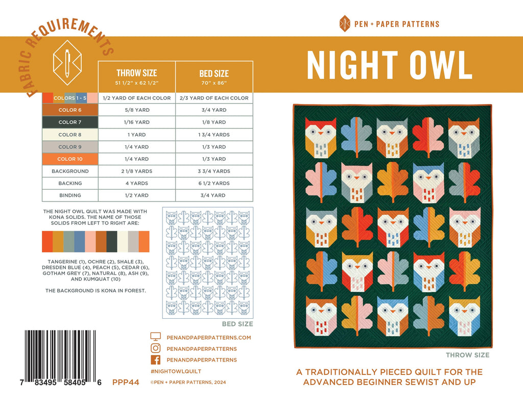 Night Owl Quilt Pattern