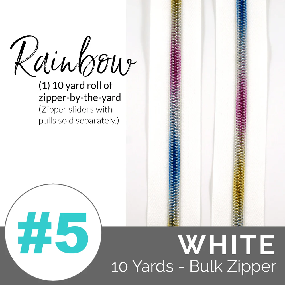 Zipper-by-the-Yard Nylon Coil ~ White