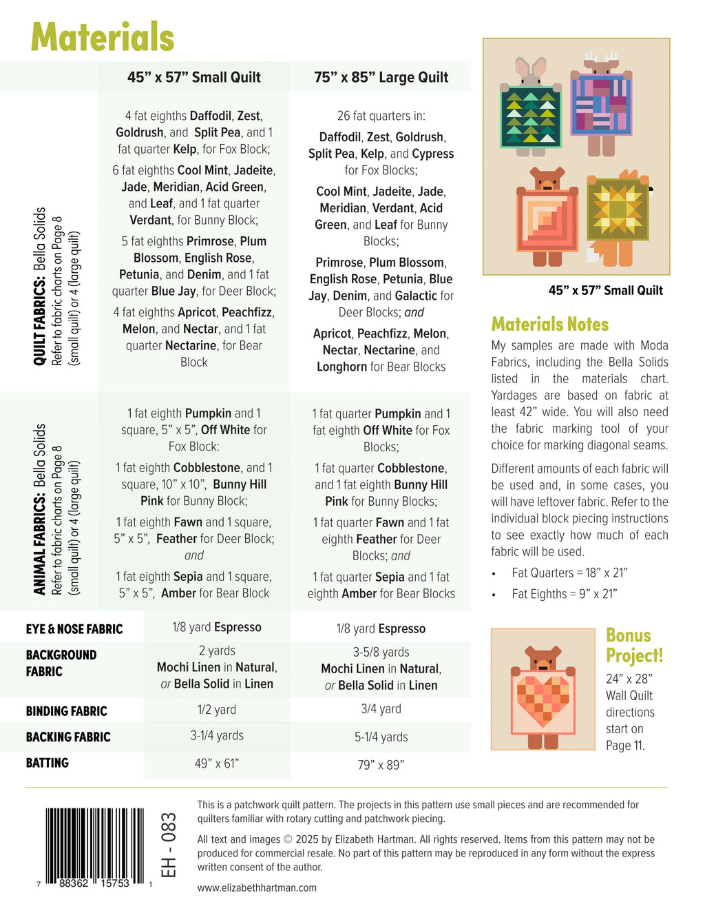 Show and Tell Pattern by Elizabeth Hartman