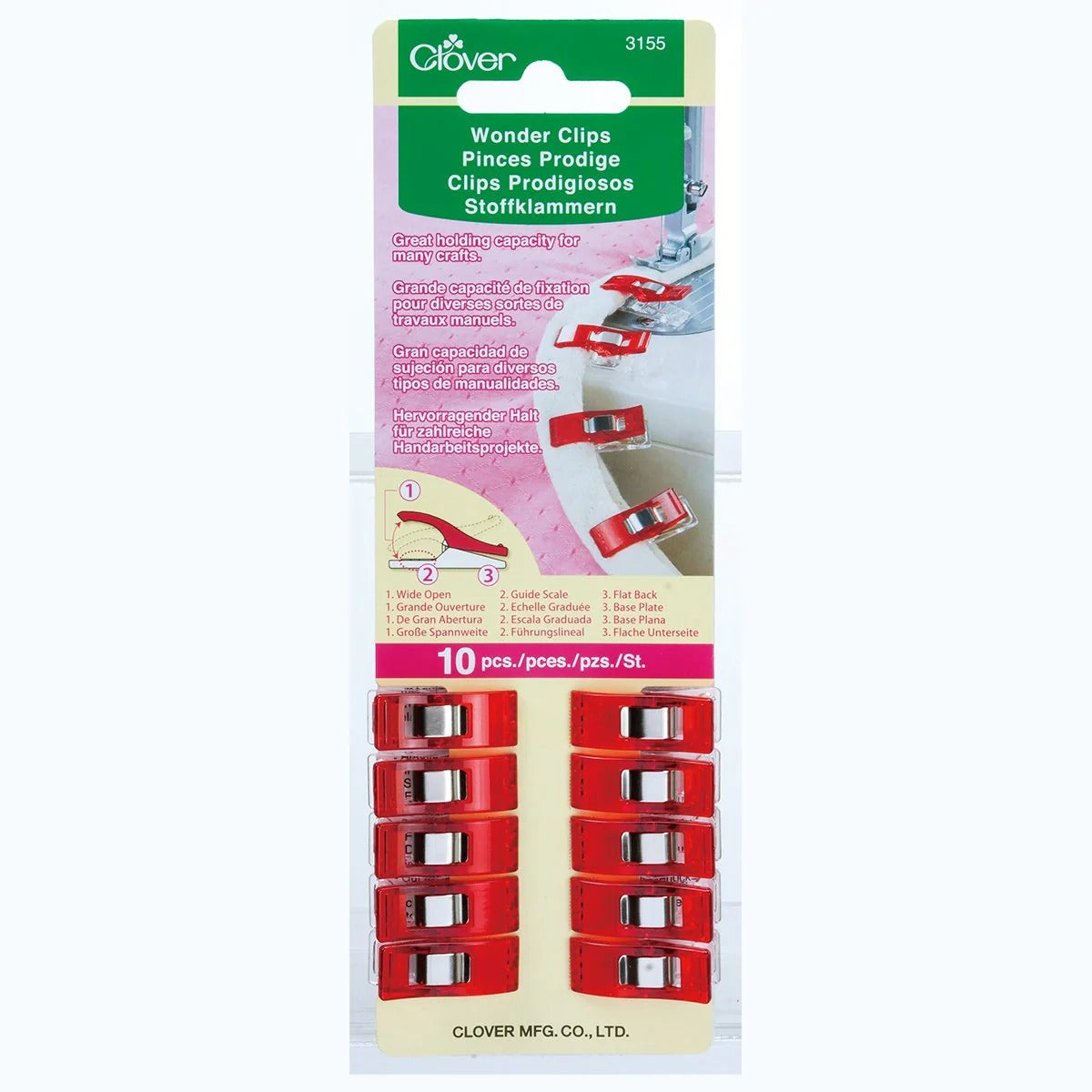 Wonder Clips® (Red)  by Clover - 10 pcs.