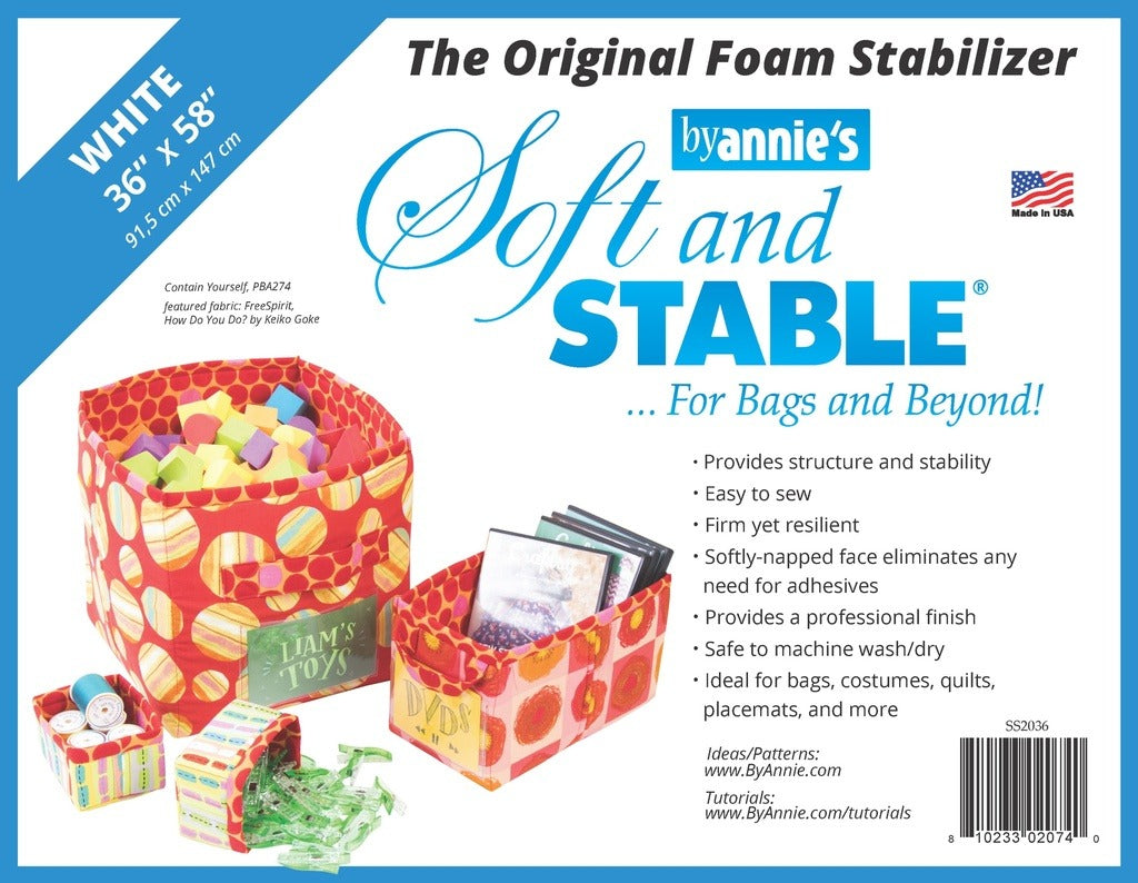 ByAnnies Soft and Stable, 100% Polyester Foam, 36" x 58" x 0.175" Thick, White